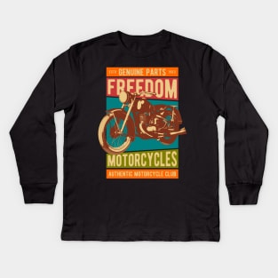 Motorcycle freedom custom garage Kids Long Sleeve T-Shirt